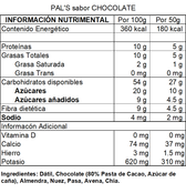 Barra energética PAL'S de dátil con chocolate 80% cacao