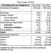 Barra energética PAL'S de dátil con coco rallado
